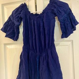 Blue off the shoulder romper! Size small, comfortable and light.
